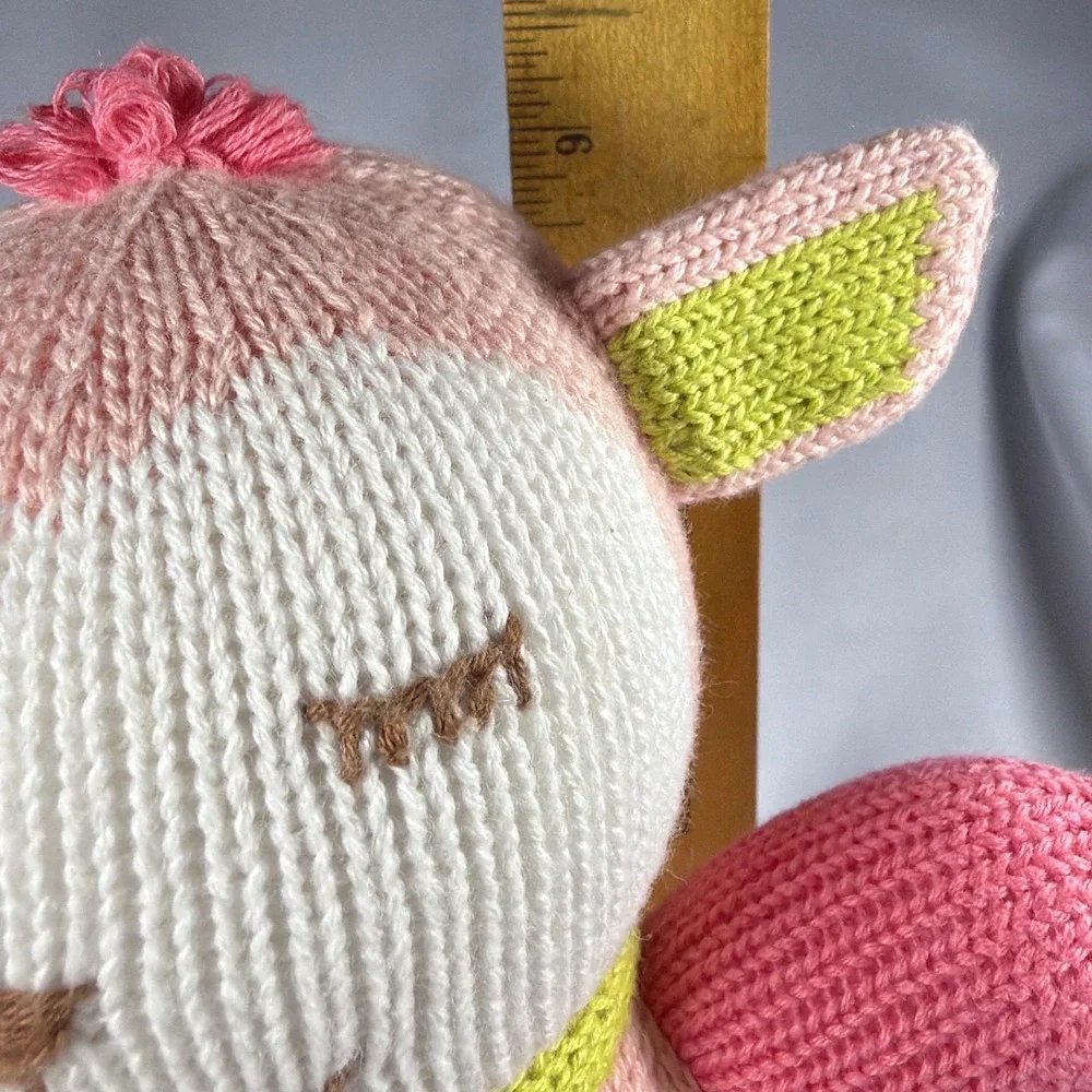 The Joobles Cutie the Lamb Plush Toy Kids OS Pink Organic Cotton Knit Fair Trade